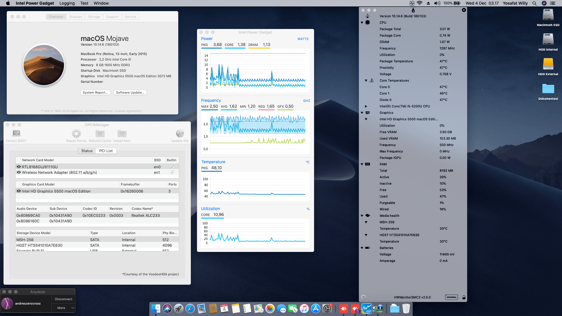 Success Hackintosh macOS Mojave 10.14.6 Build 18G103 at Asus K401LB-FR068D